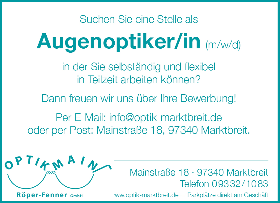 Stelle als Augenoptikerin